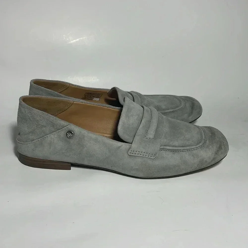 Ugg gray suede leather oxford loafers size 7‎